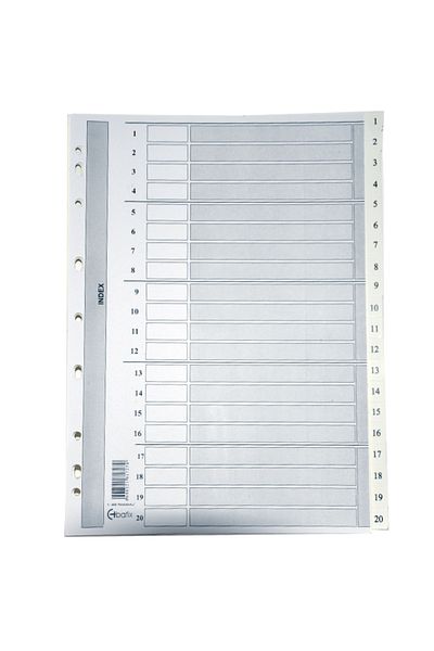 Bafix Separator 1-20 Number Cardboard A4