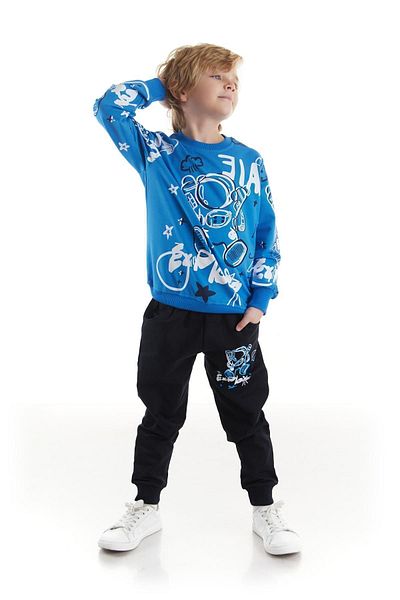 AHENGİM Σετ φόρμας για αγόρι Astronaut Printed - Βαμβακερό, Εποχιακό Ak2507