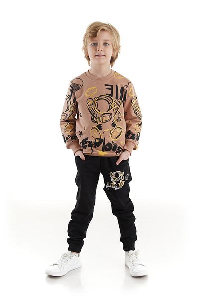 AHENGİM Σετ φόρμας για αγόρι Astronaut Printed - Βαμβακερό, Εποχιακό Ak2507