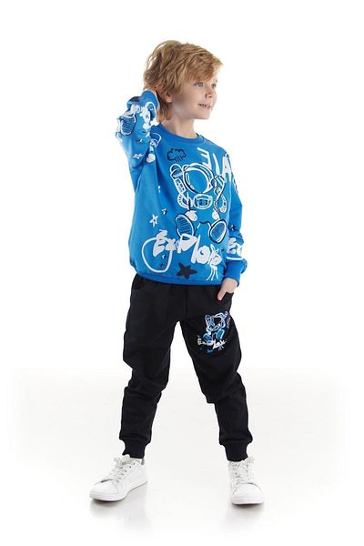 AHENGİM Σετ φόρμας για αγόρι Astronaut Printed - Βαμβακερό, Εποχιακό Ak2507