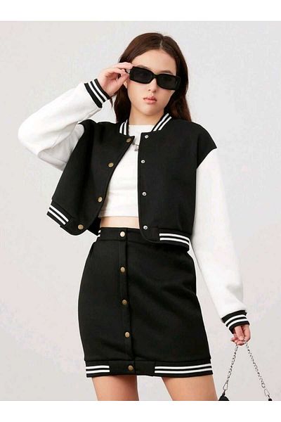 Cardee Girl's College Jacket Top-Bottom Set
