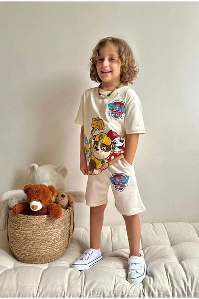 SACRO KİDS Boys' Paw Patrol Patterned Shorts and T-Shirt Set