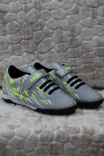 Kinetix Estes TF Gri Verde Produs original Turf Field Carpet Field Pantofi de fotbal pentru copii