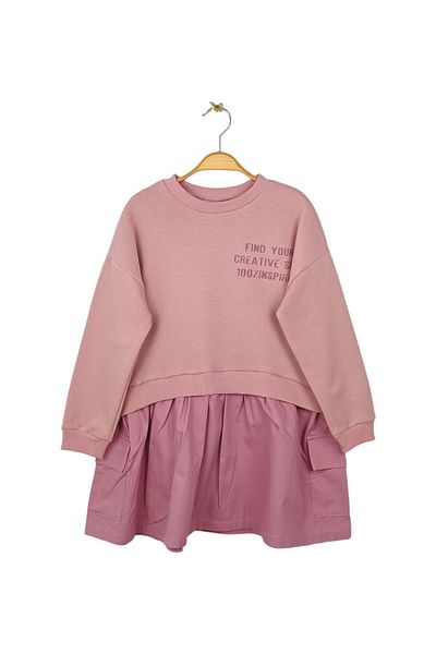Via Girls Pink Long Sleeve Skirt Dress for 6-13 Years Old Girls
