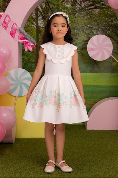 Pamina Slice Collar Powder Girl's Dress Age 3-7