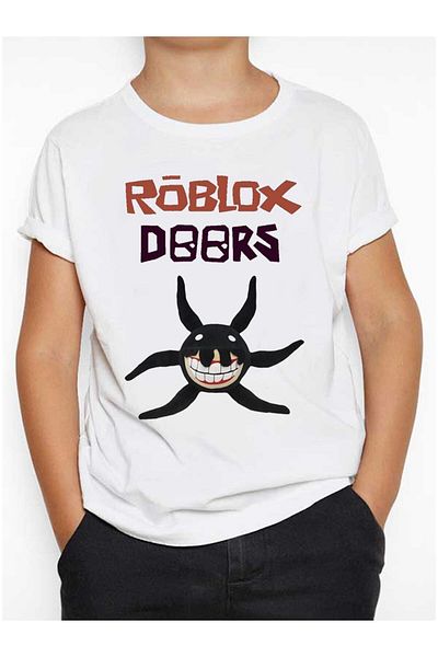 TakeTshirt Tricou pentru copii Doors Roblox alb