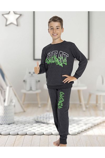 ERTA GOLD Boy 3/10 Years Old Winter Thick Pajamas Set