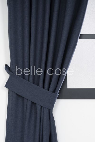 Belle Cose Navy Blue Country Style Wicker Thermal Blackout Blackout Single Wing Background Curtain
