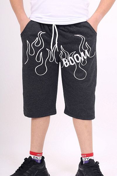 COSBA kids wear Boom Flame Printed Pocket Cotton Boy's Combed Cotton Capri/shorts/bermuda