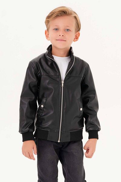Gold Class Kidswear Кожено яке за момче - с цип