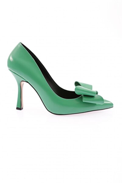 DGN Women's Pointed Toe Bow Accessory Low-Cut Heeled Shoes Green Opening 2161...