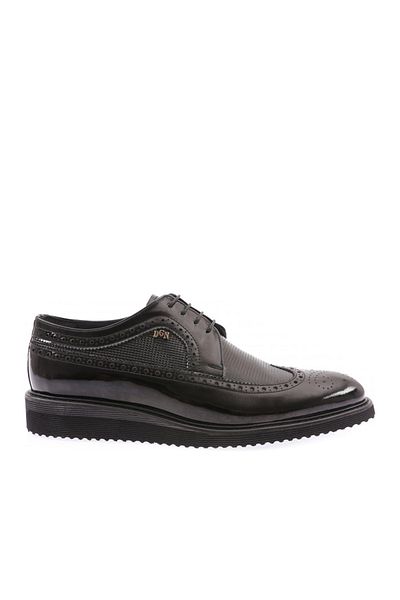 DGN Ανδρικά παπούτσια Laser Black Patent Leather Oxford - Eva Sole, Lace-up 452526102