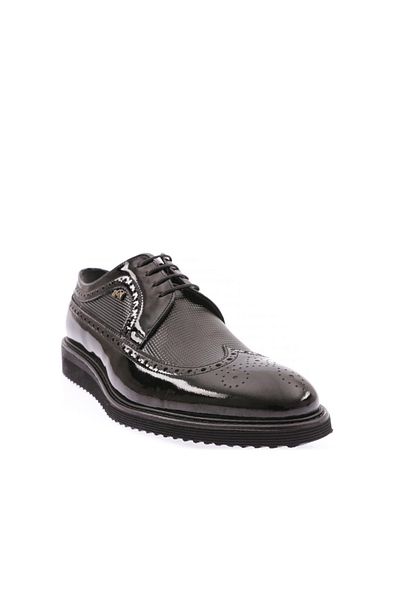 DGN Ανδρικά παπούτσια Laser Black Patent Leather Oxford - Eva Sole, Lace-up 452526102