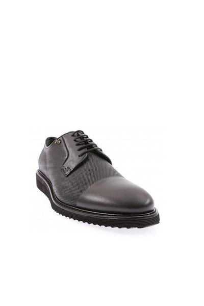 DGN Men's Eva Sole Laced Laser Oxford Shoes Black Antique Genuine Leather 452826102