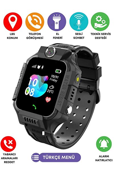 medigen Ekmekteknem Q34 Akıllı Çocuk Saati Sim Kartlı Konum Takipli-black