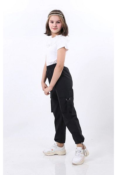 Kamex School Girl's Parachute Pants - Cargo Pocket