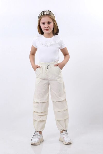 Kamex Țesătură gri Parașuta - Pantaloni pentru fete cu dopuri