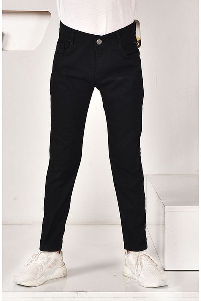 MORE KIDS Deep Black Boy's Lycra Jeans