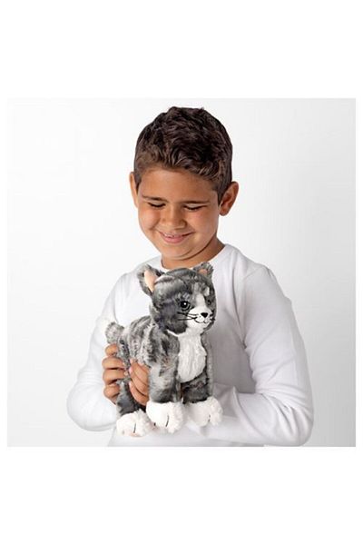 IKEA Plush Cat Soft Toy, Grey-White Toy Cat