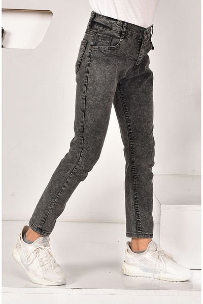 MORE KIDS Boy's Smoked Lycra Jeans - Snow