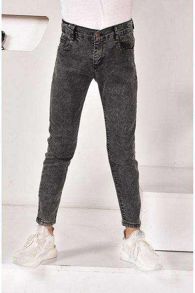 MORE KIDS Boy's Smoked Lycra Jeans - Snow