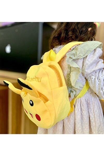 Meyra Accessories Pikachu Karakter Figürlü Pikhaçu Çocuk Sırt Çantası Ana Okul Çantaları Iki Cepli Hediyelik