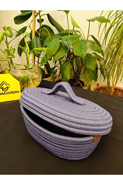 JÜTEX HOME coș de paie din iută organizator cu capac oval 30X20X10