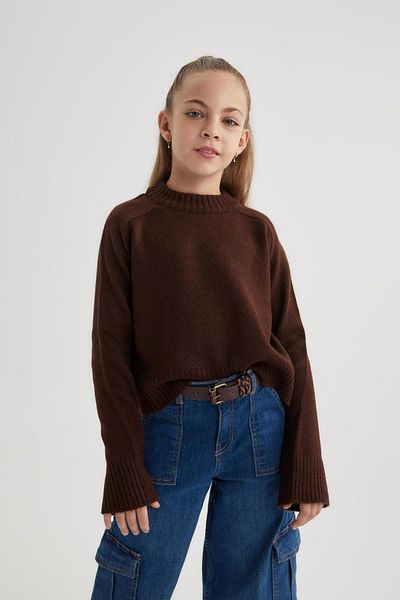 DeFacto Girl's Crew Neck Knitwear Sweater B3481A823Wn