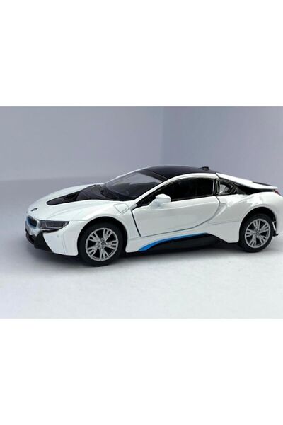 Kinsmart Bmw I8 - Çek Bırak 5inch. Lisanslı Model Araba, Oyuncak Araba 1:36 Beyaz