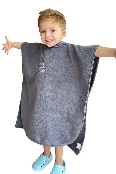 C&City Digital bedruckter Kinderponcho C1717 Grau