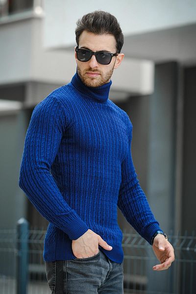 Oksit Ανδρικό πλεκτό κορμάκι με ψηλό λαιμό Seka 821 Slim-Fit