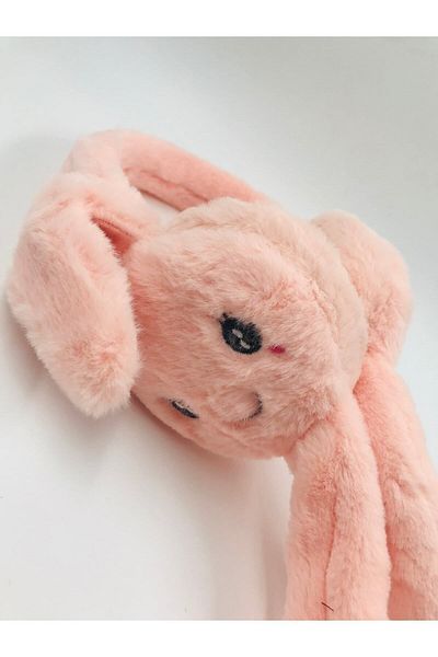 EBMER Shield Moving Rabbit Plush Earmuff - Salmon Color