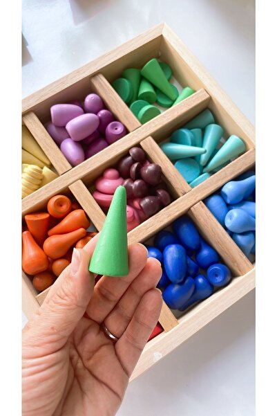 BİLMİŞ ÇOCUK Ahşap Mandala Motifleri Oyuncak Montessori Waldorf Ahşap Kutulu 100 Parça