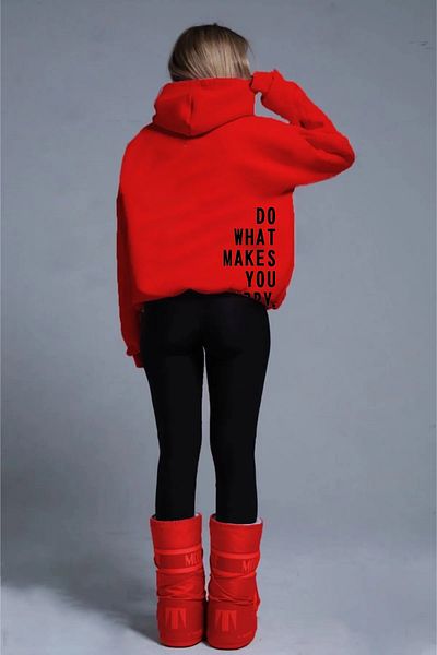mw memowear Червен унисекс плетен суичър - 2-Ip растер, Do You Model