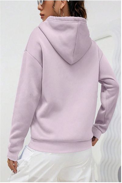 yueswear Unisex Πλεκτό φούτερ με μοτίβο λιλά λουλούδι-πεταλούδα