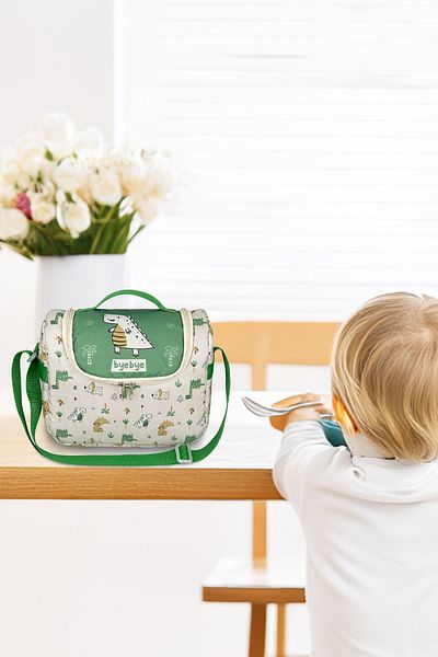 Bye Bye Dino Model Yummy Preschool Child Nutrition Thermo - Hand and Shoulder Carrying Set