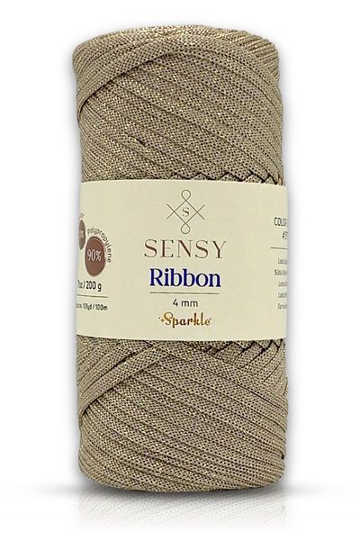 SENSY 200 g Ață cu sclipici Macrame și ață pentru pungă - Cafea cu lapte