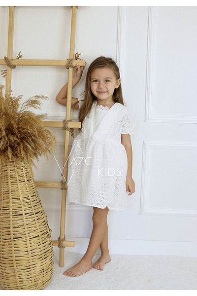 azckids Κοριτσίστικο φόρεμα γενεθλίων ξεχωριστής ημέρας με γιακά και λεπτομέρεια στην πλάτη