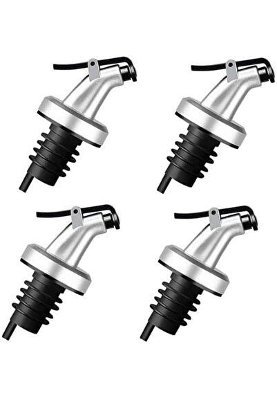 EA Home Concept 4'lü Kapaklı Yağ Tıpası Yağdanlık Şişe Ucu Yağlık Sirkelik Sosluk Şişe Başlığı Damlatmaz