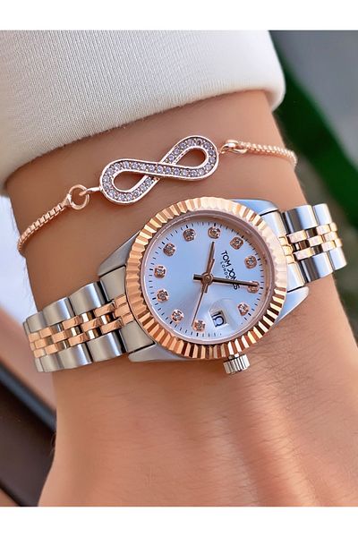 Tom Jones Rose Silver Colored Steel Cord Women's Wristwatch - No Tarnish Small Case, Bracelet Tmr0101-2