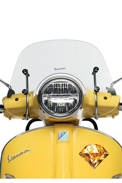 MegaSticker Autocolant cu diamante aurii 13x10 cm - mașină, motocicletă, cască, laptop, sticlă