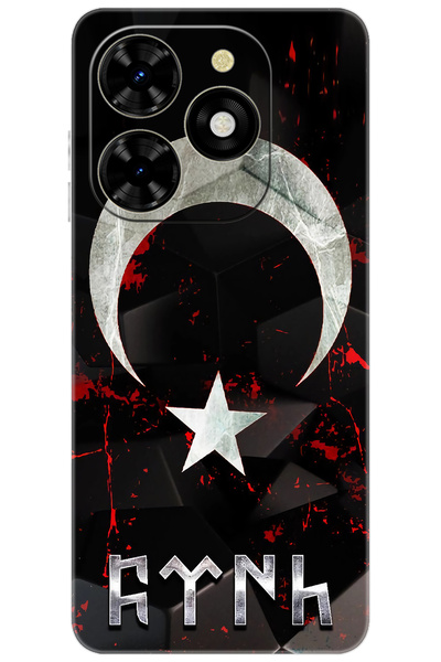 Spark 20 (KJ5) Compatible Sheath Pattern Printed Silicone Moon Star and Göktürk Turkish NGO:636 CP-Pmok84H
