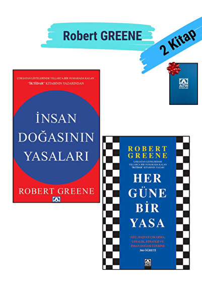 Altın Kitaplar 1. İnsan Doğasının Yasaları 2. Her Güne Bir Yasa - Robert GREENE 2 Kitap Set - Not Defteri Hediyeli