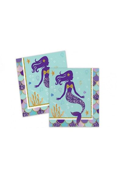 eğlencemarketi Χαρτοπετσέτα Shimmer Mermaid 16 Τεμάχια