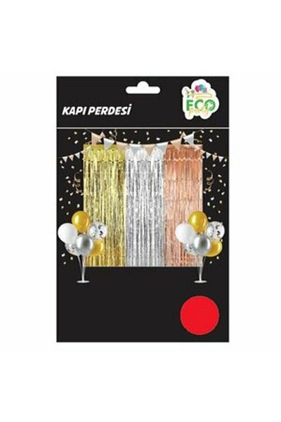 eğlencemarketi Κουρτίνα Πόρτας Φούντα 70cm x 2μέτρα Κόκκινο