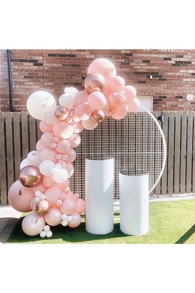 eğlencemarketi Pastel Soft Macaron Pink Balloon Chain 100 Pieces