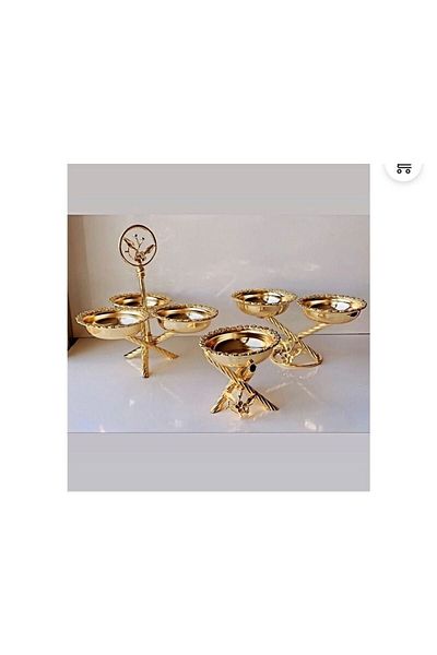 Kardelen Kristal Japanese Rose Set of 3 Snacks Fruit Bowl Presentation Plate Multi-Purpose Set