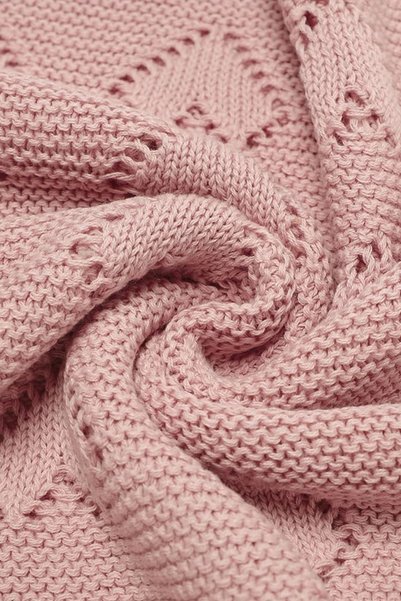 Battani.Co Knitted Baby Blanket for Baby Girl and Boy 90cm X110Cm Basic Hearts Pink
