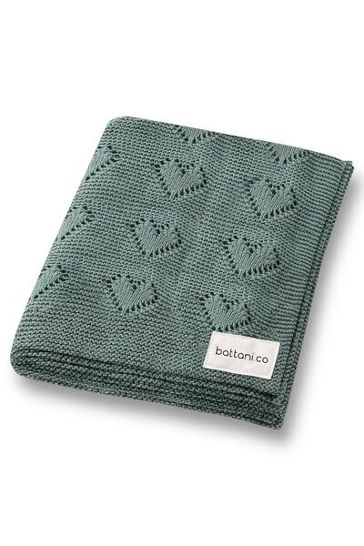 Battani.Co Kız Ve Erkek Bebek Için Triko Örgü Bebek Battaniyesi 85cm X85cm Ba...