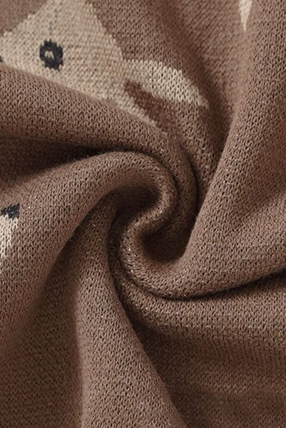 Battani.Co Knitwear Knitted Baby Blanket for Baby Girl and Boy 85cm X85Cm Cute Gazelle Brown